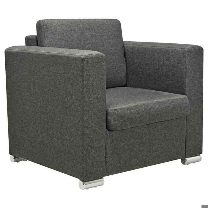 NEUF 2026 CHIC Chaise simple SWEETY Fauteuil de salon 1 PLACE gris foncé tissu 82x73x78 cm FF4358