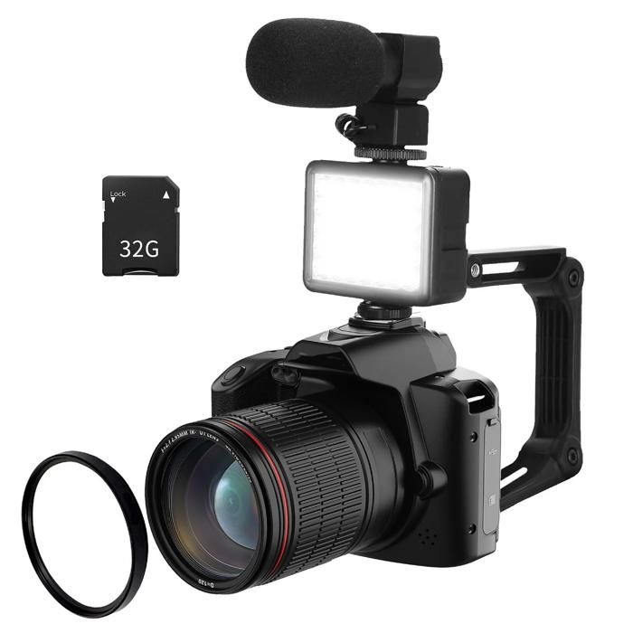 Appareil photo numérique 4K 32 Go 13 Mpx Wi-Fi zoom 16x écran HD 3 pouces vision nocturne portable noir