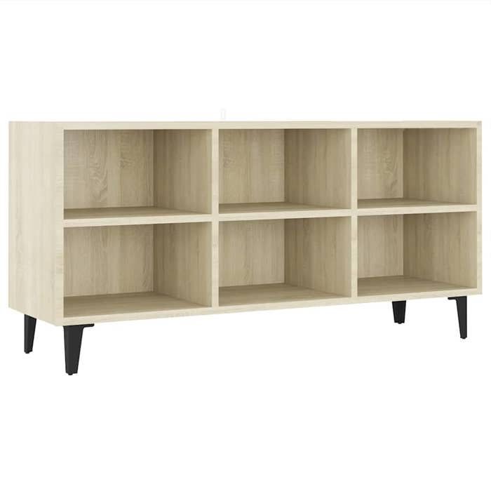 En solde Meuble TV pour Télévision - CLOUD - TABLE TV/BANC TV - avec pieds en métal Chêne sonoma 103 5x30x50 cm LL4344