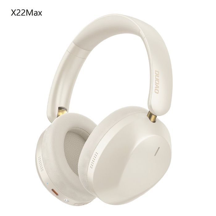 Casque sans fil supra-auriculaire Bluetooth X22 Max à réduction de bruit active - Beige