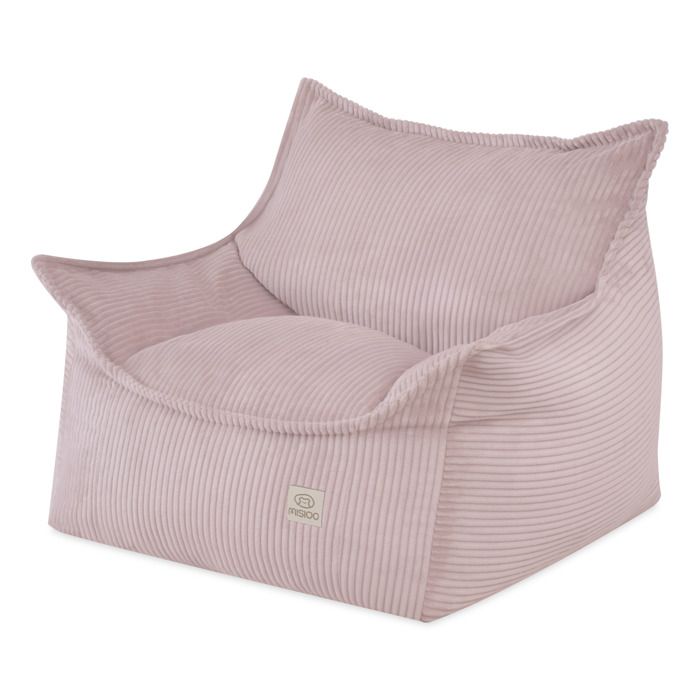Fauteuil Pouf Siège Poire pour Bébé Enfants pour la Chambre dEnfant MISIOO Roya Velours Côtelé Rose 80x73x58 cm