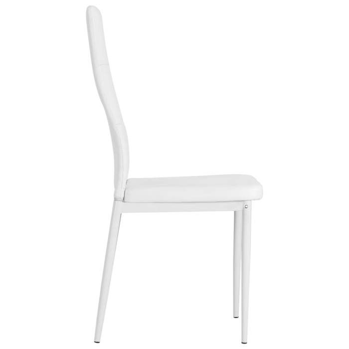 Chaises de cuisine（4 PCS) - Blanc - Chaises à manger - 4 PLACES - blanc similicuir 43x43.5x96 cm F4083