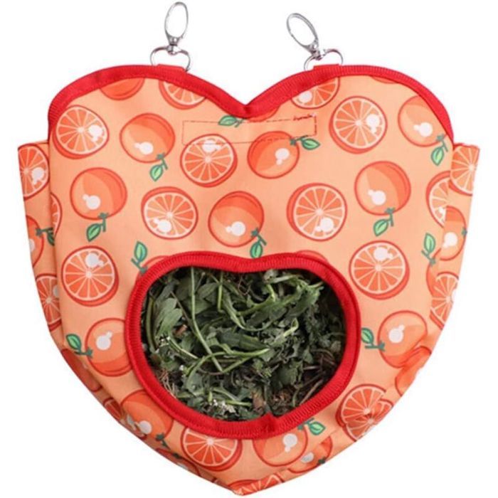 Sac à foin pour lapins sac à nourriture pour cochons dInde rangement suspendu pour petits animaux