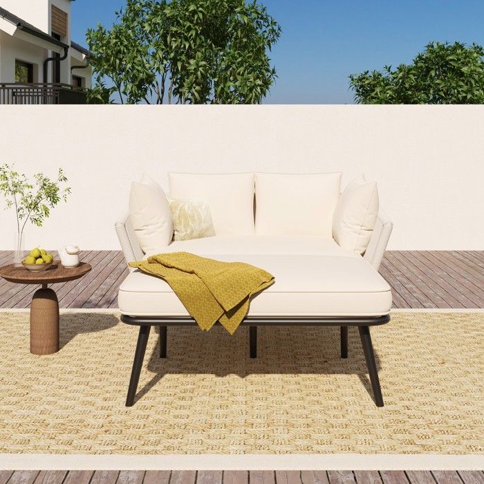Transat extérieur - MINIMAL - WF317142AAA - 2 places - Coussin 10 cm - Housses amovibles résistantes UV Transat extérieur - MINIMAL - WF317142AAA - 2 places - Coussin 10 cm - Housses amovibles résistantes UV
