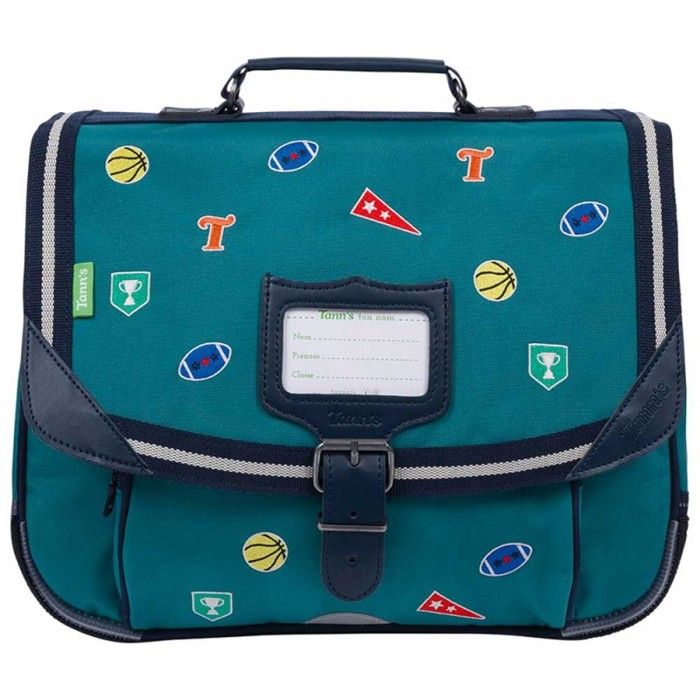 Cartable - TANNS - Dan - Vert - 35 cm A4 compatible - Matière recyclée