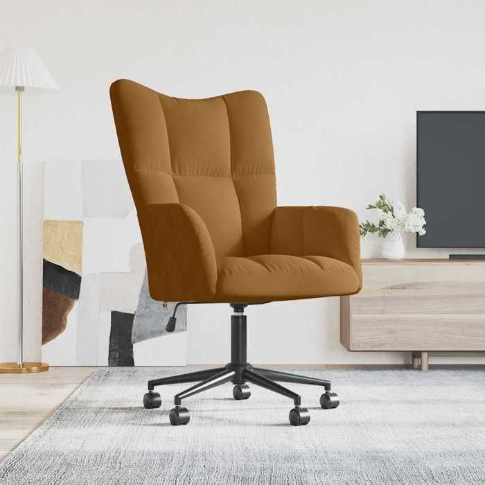 Chaise intérieure moderne vidaXL Fauteuil de relaxation Marron Velours(1138）