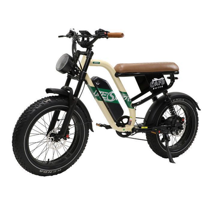 ONESPORT W66 - Vélo électrique - Moteur 500 W - Batterie 48 V 135 Ah - Pneus larges de 20 pouces - Autonomie de 100 km - APP
