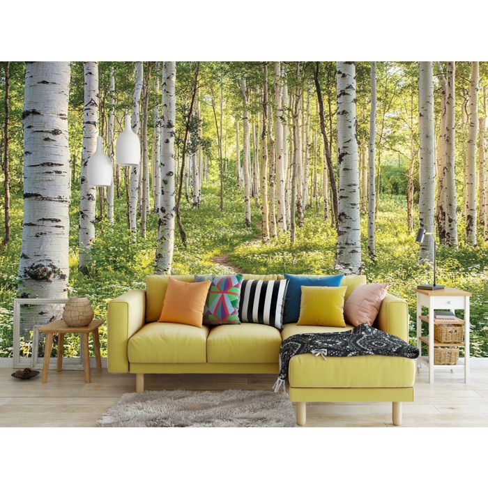 Papier Peint Photo Intissé DOMEVISTA - Animaux de forêt et fleurs délicates - 400 x 260 cm - Livraison Gratuite - H2092