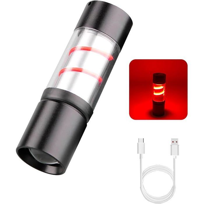 Lampe Torche LED Rechargeable Compacte Avec Lumière Latérale COB Zoomable Pour Camping Randonnée Urgence Et Réparation Auto Roug