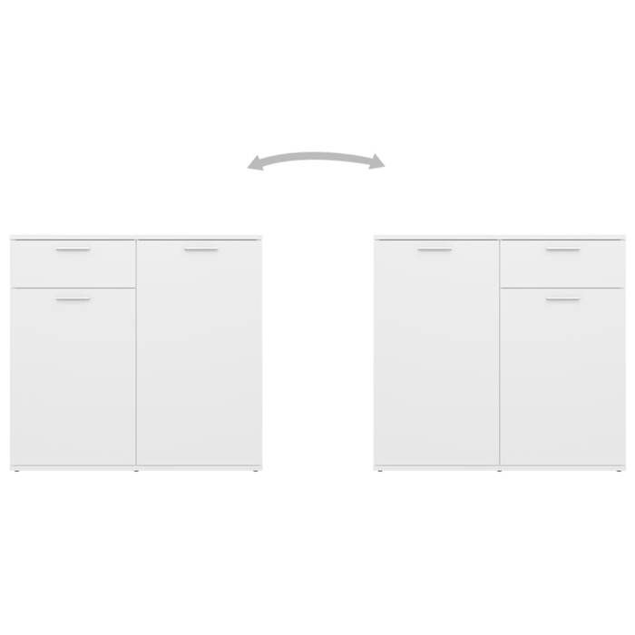 Buffet Blanc 80x36x75 cm Aggloméré_2 ans garantie_33889
