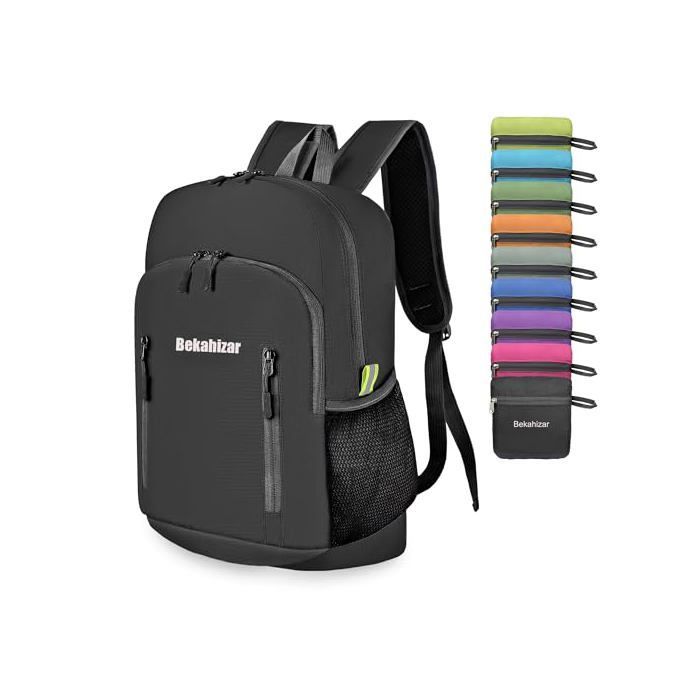 Sac à dos pliable - BEKAHIZAR - 20L - Ultra-léger 230 g - Pliable compact - Nylon résistant