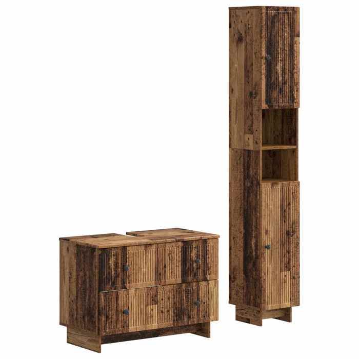 vidaXL Ensemble de 2 meubles de salle de bain EDE Bois ancien 3417502