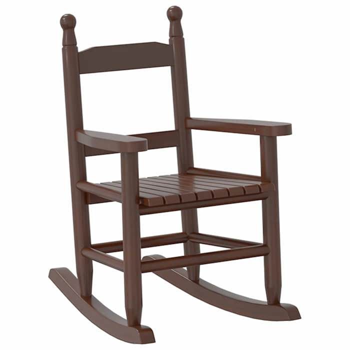 Chaise berçante 1 PLACE - VIDAXL - Fauteuil relax - enfants marron bois de peuplier massif 36x46.5x57 cm F582