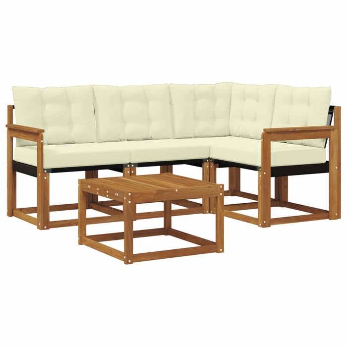 NEW Ensemble de canapés dextérieur 5 pcs Naturel et Crème 110 kg par siège_71733