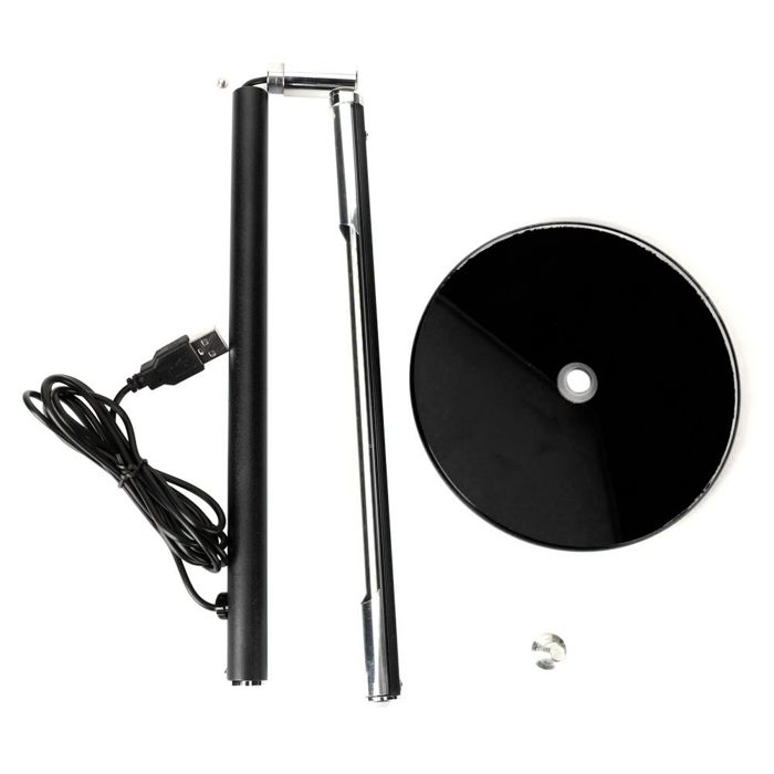 Lampe de table LED pliable style tatouage protection des yeux lampe de bureau en métal avec prise américaine (noire)
