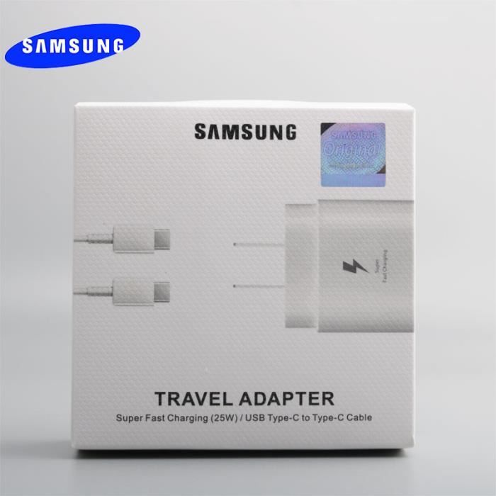 Coffret US blanc BOX--Chargeur super rapide d'origine Samsung A53 A33 ...
