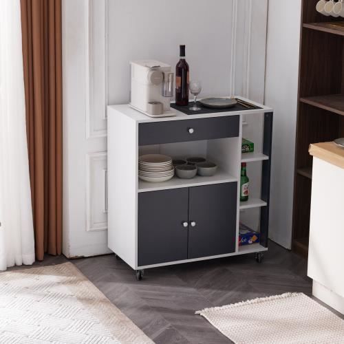 Desserte de Cuisine - ALIGHTUP - Gris - Tiroirs et Rangement - 80x39x86.5cm