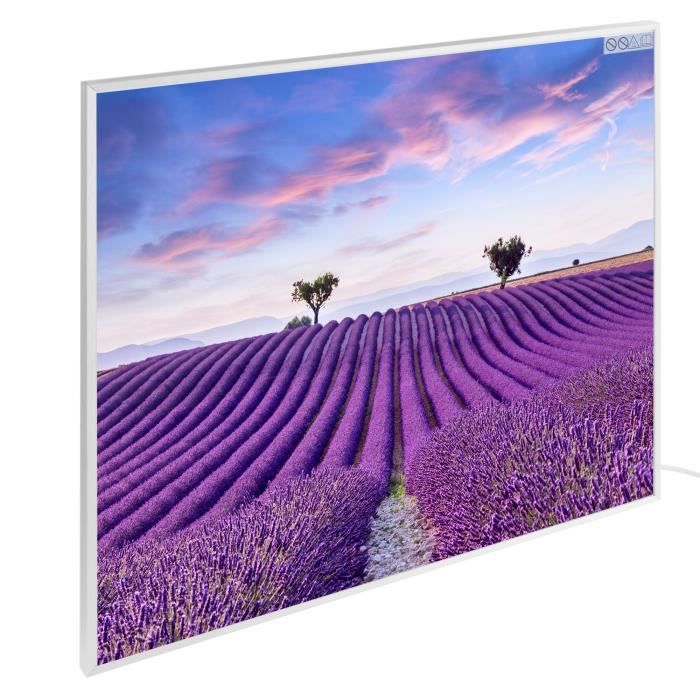 Chauffage Mural Infrarouge AREBOS 700W Avec Thermostat WiFi - 120x60.5x2.2 Cm, Blanc, Neuf