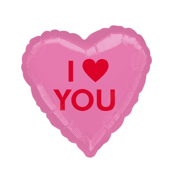 Ballon Aluminium Coeur Rose I Love You 43 Cm Cdiscount Maison