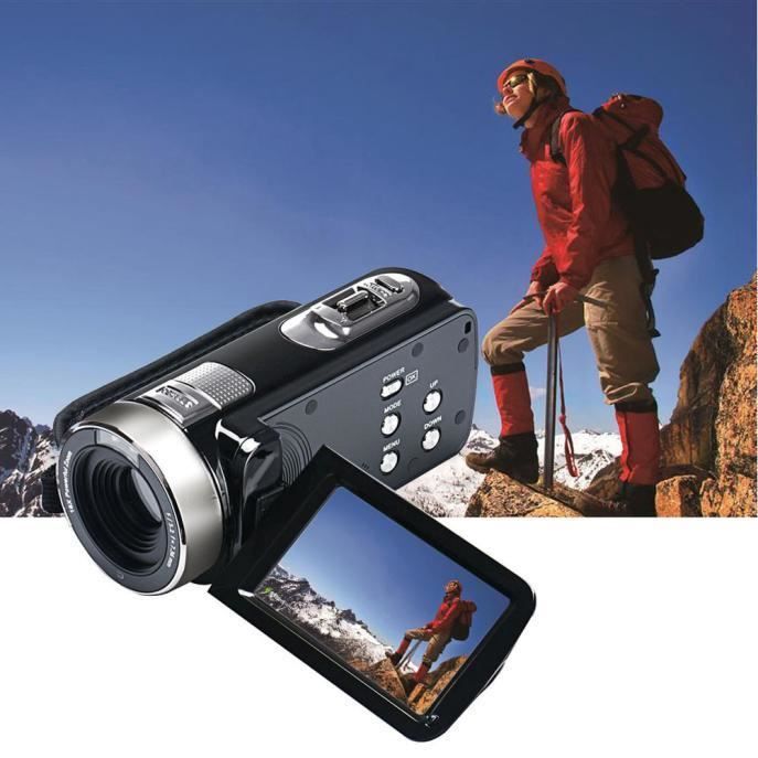 Caméscope Portable HD 1080P 16MP Avec Zoom 16x - Écran Rotatif 2,7", Lumière Selfie, Idéal Pour Enfants Et Voyages