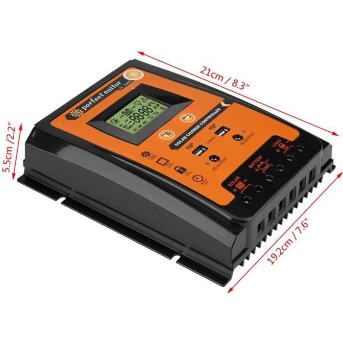 Contrôleur De Charge Solaire MPPT 12V/24V 30A Double Affichage LCD USB