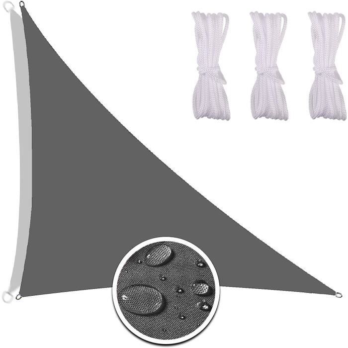 Voile D'ombrage 1x5 M Gris Clair - Protection Solaire 95% UV, Imperméable, Coupe-vent