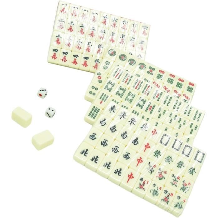 Ensemble Mahjong Mini 149 Pièces – Voyage – 144 Tuiles Résine + Dés – Chinois Traditionnel – Cadeau Famille Amis