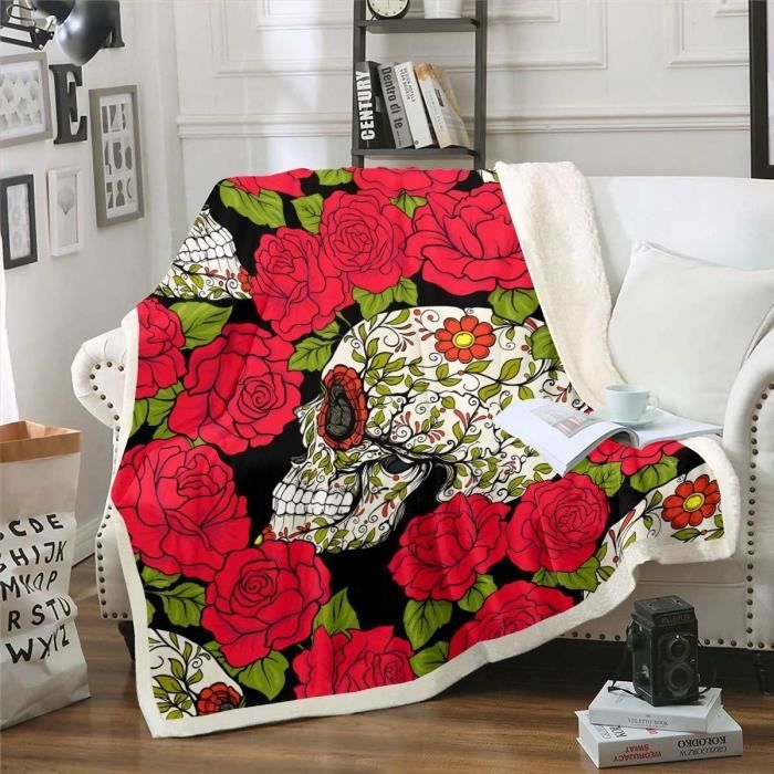 Housse De Coussin En Forme De Tête De Mort En Sucre - Style Gothique - Noir Et Blanc