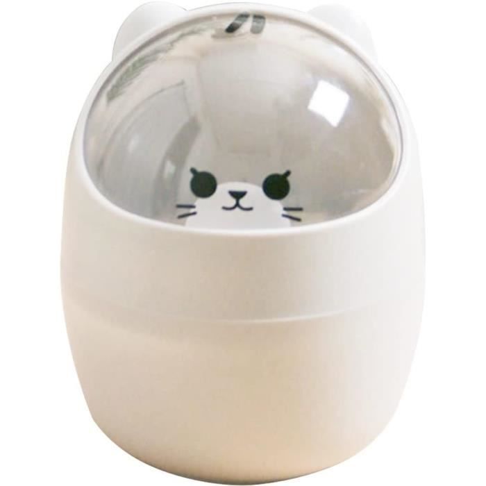 Mini Poubelle De Bureau Kawaii En Forme De Fraise - Poubelle Mignonne Avec Couvercle Pour Bureau, Voiture Et Cuisine