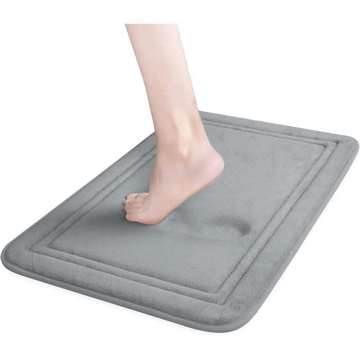 Smiry Lot de 2 tapis de bain en chenille, lavage en machine, antidérapants et absorbants pour salle de bain, douche et baignoire (50,8 x 81,3 cm + 43,2 x 61 cm, rouge vin