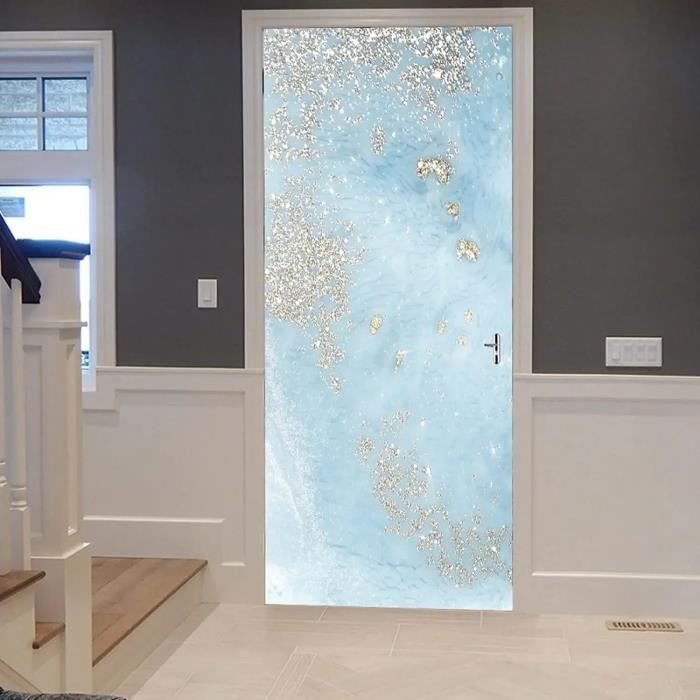 Papier Peint Bleu Clair Autocollant Mural Papier Adhésif pour Meuble