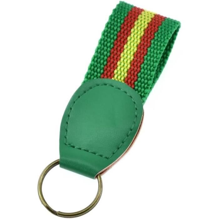 Porte-clés Drapeau Italie En Nylon Et Métal - Design Sportif Tricolore, Robuste Et Pratique - 2