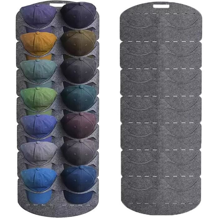 Porte Casquette - Non spécifié - Modèle Pliable - 14 Poches - Feutre Doux - Gain de Place