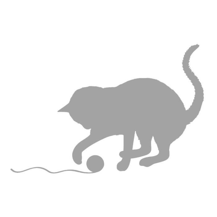 Sticker Decoration Chat Joue Avec Sa Pelote De Laine x30 Cm Gris Chat027 Cdiscount Maison