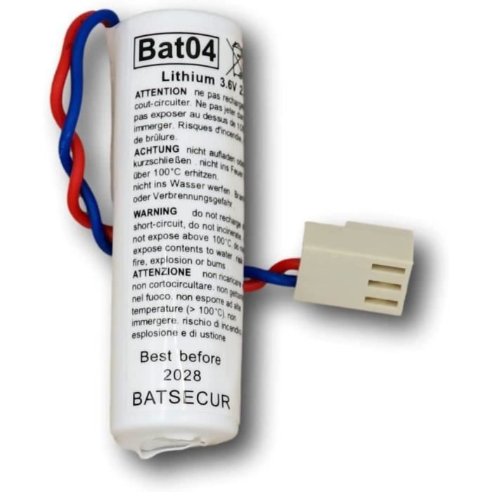 2er Pack Alarmbatterien BAT04 – 3,6V, 2,7Ah, Kompatibel Mit BATLi04, D9803, LI04