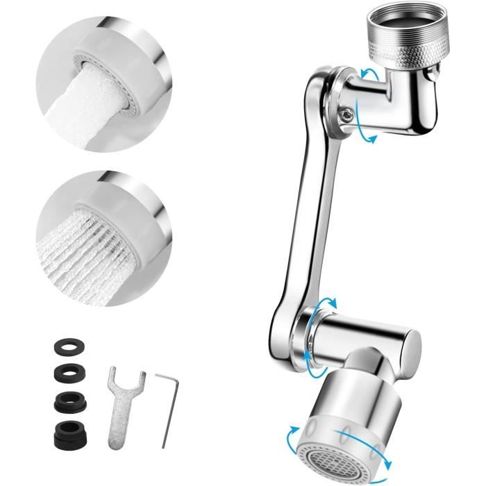 Rallonge d'anti-éclaboussures de robinet, pivotant à 1440°, 2 modes de  sortie d'eau, pour salle de bain de cuisine - Cdiscount Bricolage