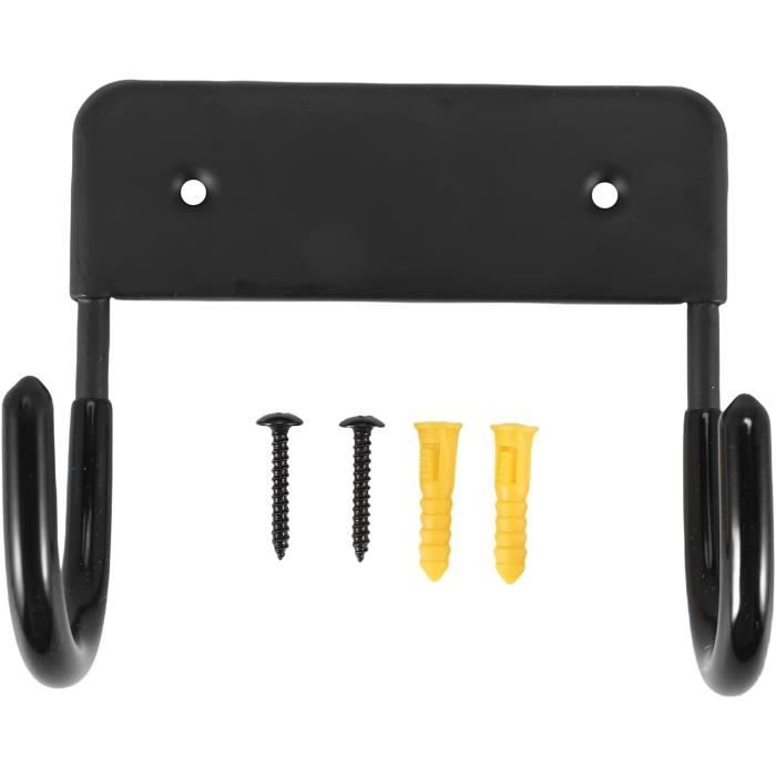 Ciieeo Support Mural Pliable Pour Planche à Repasser Noir En Métal Double Crochets, Cintre Robuste Multidimensionnel, Rangement Gain De Place Pour Buanderie Et Chambre