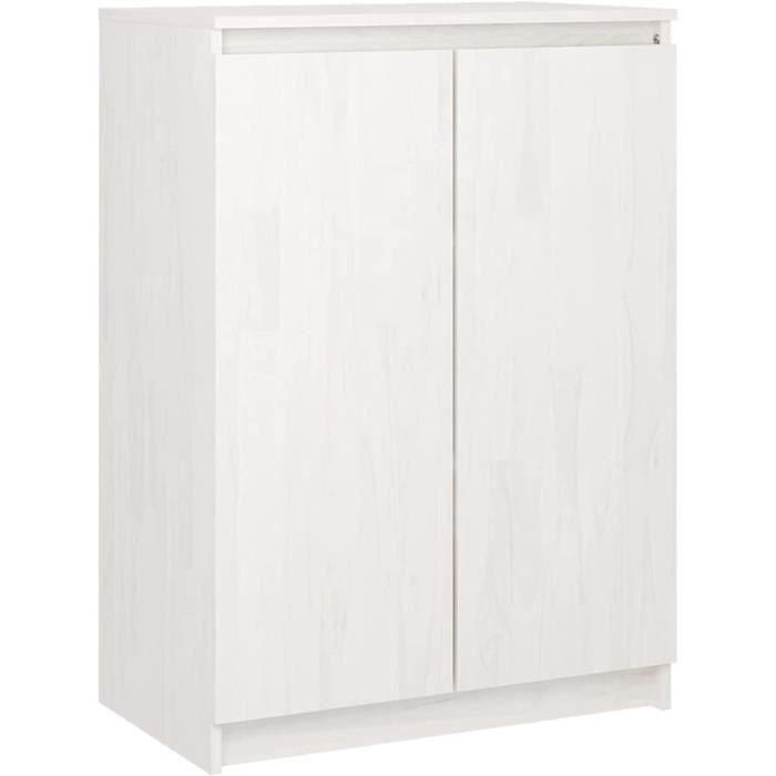 Buffet en Bois Armoire d'appoint Commodes de Chambre d'adulte Blanc