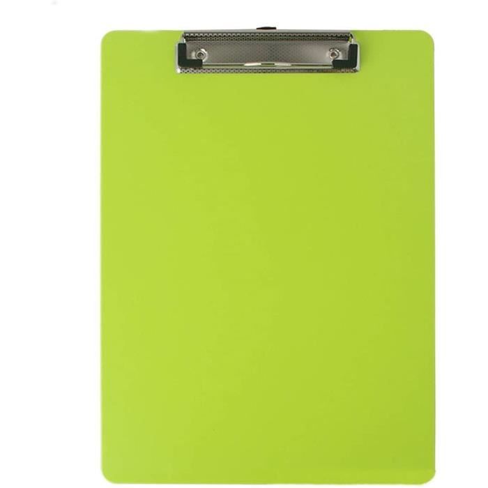 Lot De 4 Presse-Papiers A6 Plastique Coloré – Rouge, Orange, Jaune, Vert – Avec Clip Métal Et Anneau De Suspension, Format 15x10 Cm
