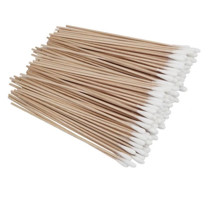 500 Pcs Single Head Coton Tige A Long Manche Coton Tiges En Boite En Bois Poignee Coton Baton De Nettoyage Pour Dortoir Cdiscount Bricolage