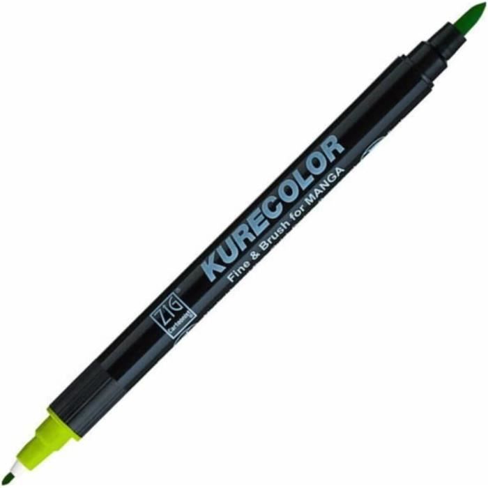 Kuretake Zig Cartoonist KURECOLOR Fine&Brush Portrait set, 5 colors with MANGAKA Black, Alcohol-based twin tipped dual marker pens, for Artist, Professional, Made in Japan