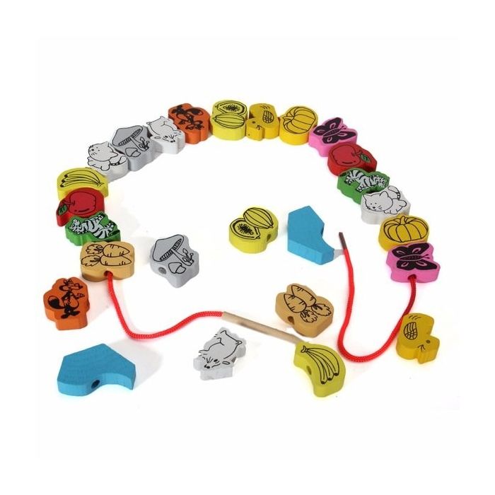 Perles Avec Motifs A Enfiler Avec 2 Lacets Montessori Nombre De Pieces 26 Matiere Bois 2 Lacets Fonctions Perles A Cdiscount Beaux Arts Et Loisirs Creatifs