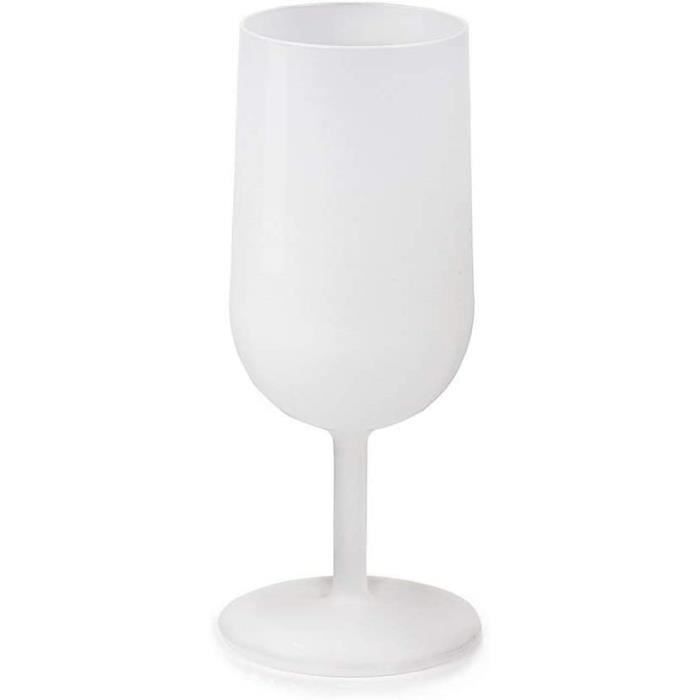 LATERN Lot De 50 Tasses à Vin En Plastique Réutilisables 360ml Bord Rouge - Verres à Cocktail Élégants Pour Fêtes, Mariages Et Événements