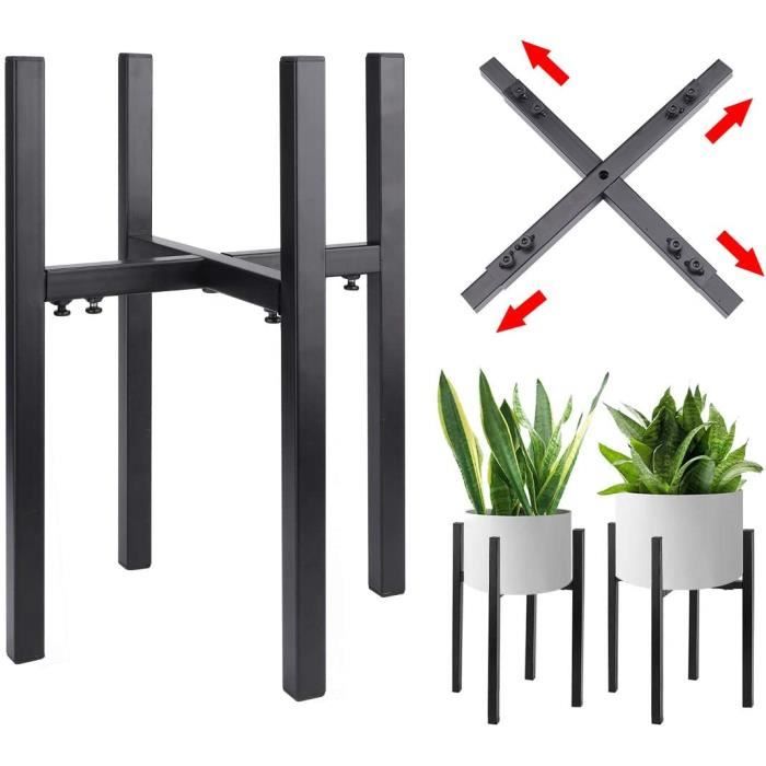 Support De Plante En Fer Forgé 23x6.5 Cm - Idéal Intérieur Extérieur Noir