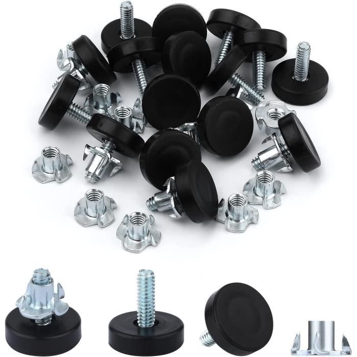 Lot De 4 Pieds Réglables M8 Pour Meuble/table - Dimensions 30mm, Pour Niveler Et Stabiliser