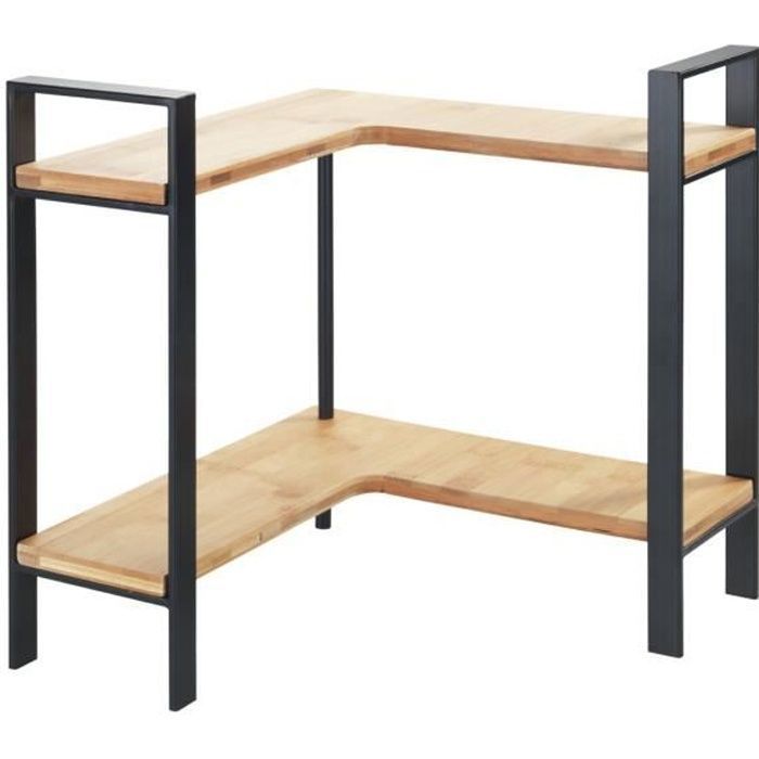 WENKO Etagère à épices LOU Etagère dAngle de Cuisine à 2 Niveaux Meuble Rangement Style Industriel 32x33x30cm Métal et Bambou WENKO Etagère à épices LOU Etagère dAngle de Cuisine à 2 Niveaux Meuble Rangement Style Industriel 32x33x30cm Métal et Bambou