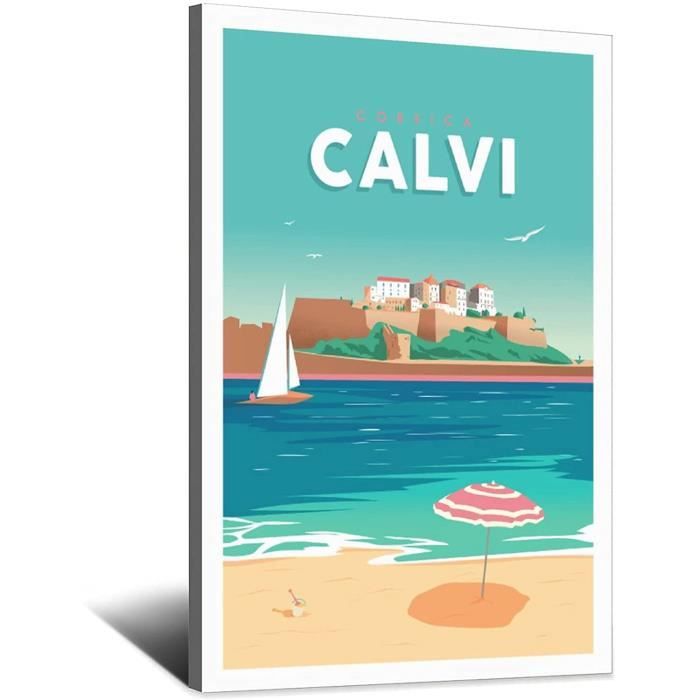 Affiche Décorative France Corse Calvi - Poster Papier Multicolore - Neuf