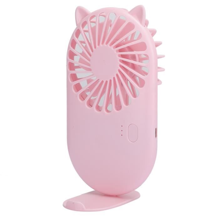 Mini Ventilateur Portatif - USB - Rechargeable - 3 Vitesses - Silencieux - Rose