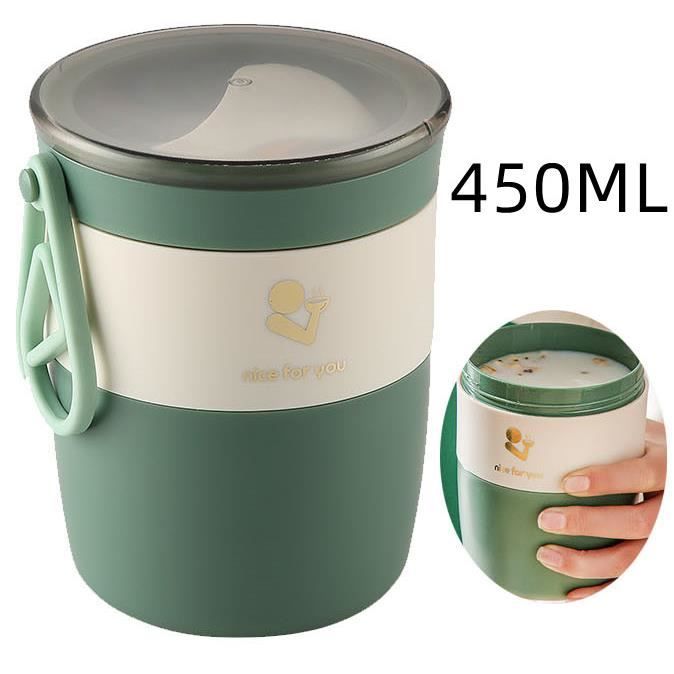 Gamelle Isotherme 1200 Ml En Acier Inox - Conservation Chaud/froid 12h, 2 Compartiments + Cuillère Pliante - école/bureau - 7
