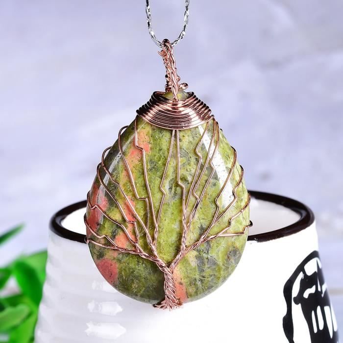 Mini Arbre de Pierres Précieuses sur Base d'Orgonite - Mélange Assorti